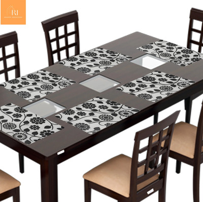 RELOOK INDUSTRIES Rectangular Pack of 6 Table Placemat(Black, White, PVC)