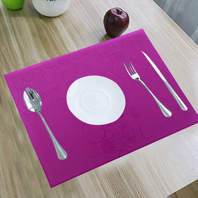 KUBER INDUSTRIES Rectangular Pack of 6 Table Placemat(Pink, PVC)