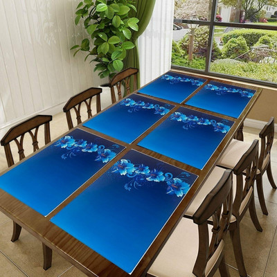 REVEXO Rectangular Pack of 6 Table Placemat(Peach, PVC)