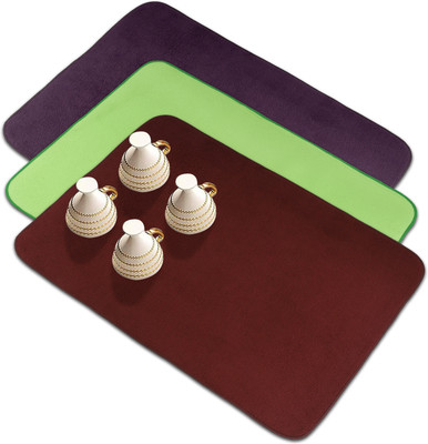 KUBER INDUSTRIES Rectangular Pack of 3 Table Placemat(Multicolor, Microfibre)