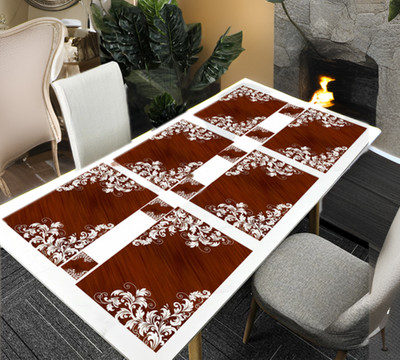 REVEXO Rectangular Pack of 6 Table Placemat(Multicolor, Dark Green, PVC)