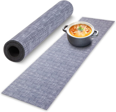 Abhsant Rectangular Pack of 1 Table Placemat(Grey, Polypropylene)