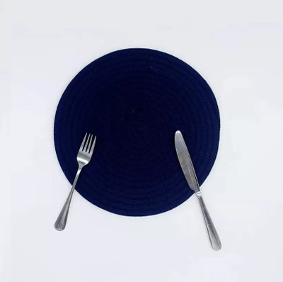 NCS Round Pack of 4 Table Placemat(Blue, Jute)