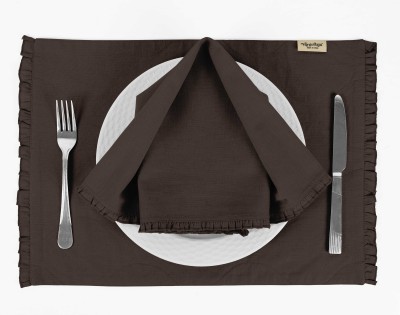 Vargottam Rectangular Pack of 6 Table Placemat(Brown, Cotton)