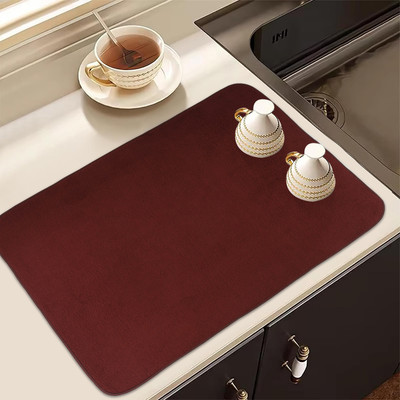 KUBER INDUSTRIES Rectangular Pack of 1 Table Placemat(Maroon, Microfibre)