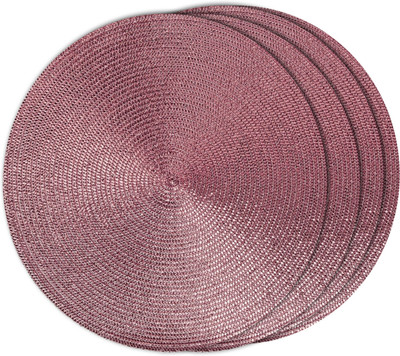 TIED RIBBONS Round Pack of 4 Table Placemat(Maroon, Plastic)