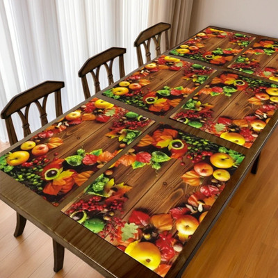 REVEXO Rectangular Pack of 6 Table Placemat(Multicolor, PVC)