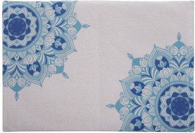 HOME9INE Rectangular Pack of 4 Table Placemat(Blue, Polyester)