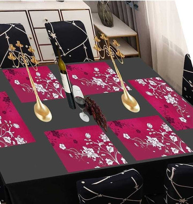 LOTUSKING Rectangular Pack of 6 Table Placemat(Purple, PVC)