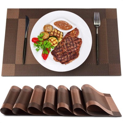 LILA ENTERPRISE Rectangular Pack of 1 Table Placemat(Brown, PVC)