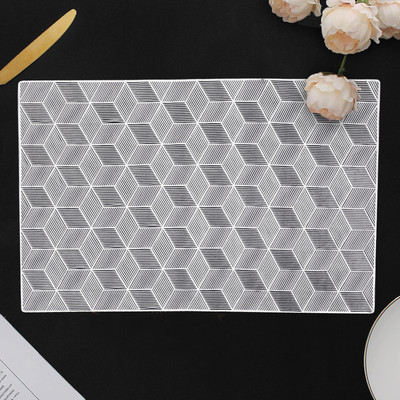 Dakshya Industries Rectangular Pack of 2 Table Placemat(Silver, PVC)
