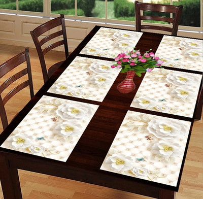 Flipkart SmartBuy Rectangular Pack of 6 Table Placemat(Multicolor, White, PVC)