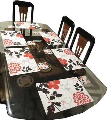 DELHI PVC CORP Rectangular Pack of 12 Table Placemat(Multicolor, PVC)