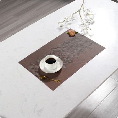 Bhaguji Rectangular Pack of 6 Table Placemat(Brown, PVC)