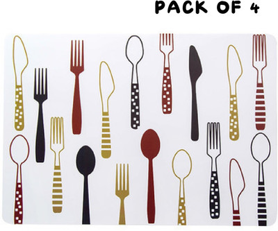 HEXONIQ Rectangular Pack of 4 Table Placemat(Brown, PVC)