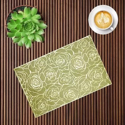 Flipkart SmartBuy Rectangular Pack of 2 Table Placemat(Gold, PVC)