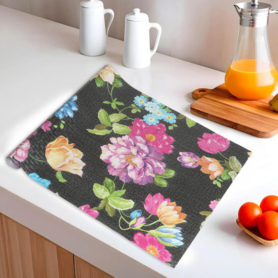 Dakshya Industries Rectangular Pack of 1 Table Placemat(Black, PVC)