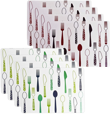 pepplo Rectangular Pack of 8 Table Placemat(Multicolor, Plastic)