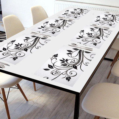 Crosmo Rectangular Pack of 6 Table Placemat(White, PVC)