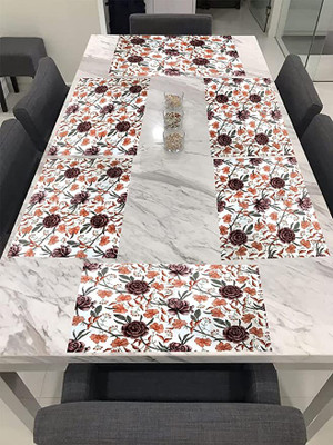 E-Retailer Rectangular Pack of 6 Table Placemat(Brown, PVC)
