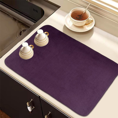 Heart Home Rectangular Pack of 2 Table Placemat(Purple, Maroon, Microfibre)