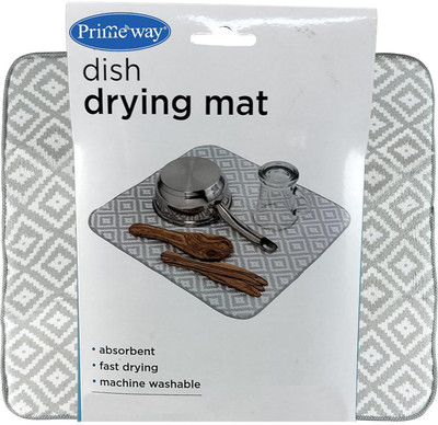 Primeway Rectangular Pack of 1 Table Placemat(Grey, Polyester, Microfibre)