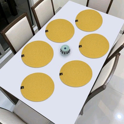 ROUSN Round Pack of 6 Table Placemat(Multicolor, Cotton)