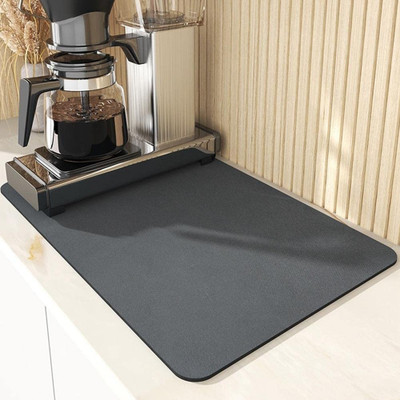 BOVZOX Rectangular Pack of 1 Table Placemat(Grey, Rubber, Microfibre)