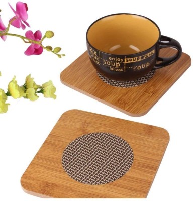 HurryShoppy Square Reversible Wood Coaster Set(Pack of 2)