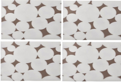 IKEA Rectangular Pack of 4 Table Placemat(Black, White, Polyester)