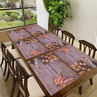 REVEXO Rectangular Pack of 6 Table Placemat(Gold, PVC)