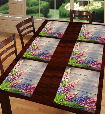 REVEXO Rectangular Pack of 6 Table Placemat(Green, PVC)