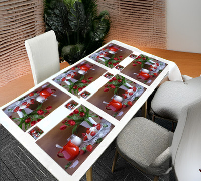 Creadcraft Rectangular Pack of 6 Table Placemat(Multicolor, PVC)