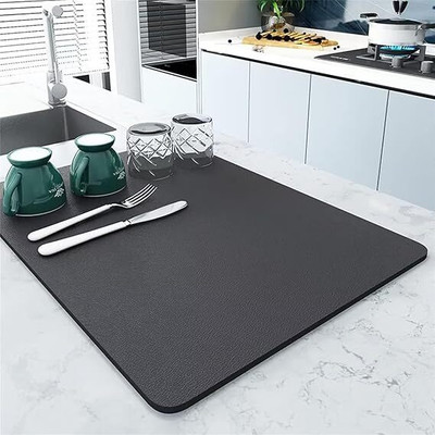 VISHVA ENTERPRISE Rectangular Pack of 1 Table Placemat(Black, Leather)