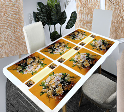 SANRAKSSHAN Rectangular Pack of 6 Table Placemat(Multicolor, PVC)