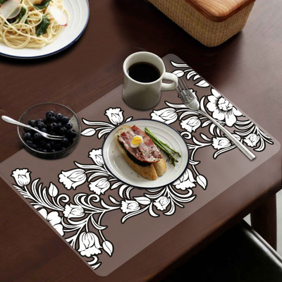 Flipkart SmartBuy Rectangular Pack of 6 Table Placemat(Black, White, PVC)