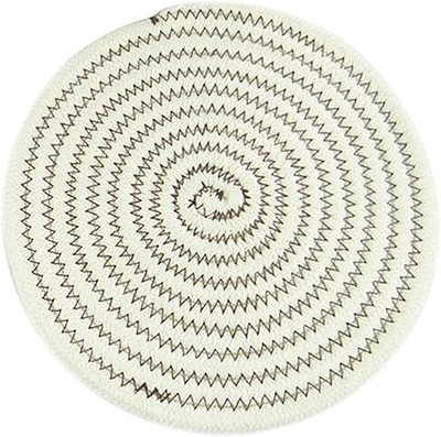 Aarti Handloom Industries Round Pack of 5 Table Placemat(White, Cotton)