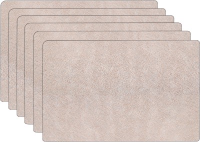 Winner Rectangular Pack of 6 Table Placemat(Grey, Gold, PVC)