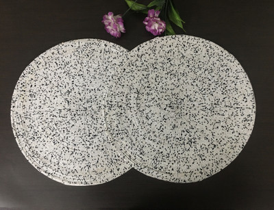 Master Piece Crafts Round Pack of 2 Table Placemat(White, Black, Polyester)