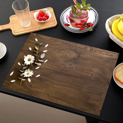 REVEXO Rectangular Pack of 6 Table Placemat(Brown, PVC)