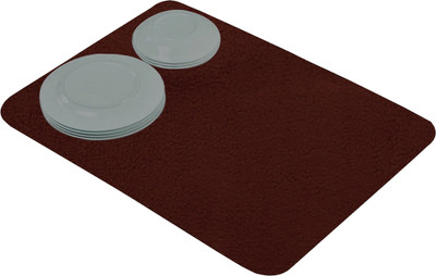 KUBER INDUSTRIES Rectangular Pack of 1 Table Placemat(Brown, Microfibre)