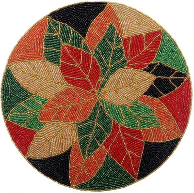 FLI HAUT Round Pack of 1 Table Placemat(Multicolor, Silk)