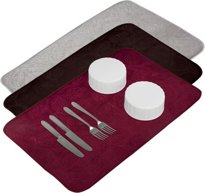 KUBER INDUSTRIES Rectangular Pack of 3 Table Placemat(Multicolor, Microfibre)