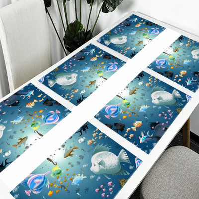 SANRAKSSHAN Rectangular Pack of 6 Table Placemat(Multicolor, PVC)