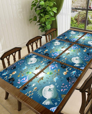 REVEXO Rectangular Pack of 6 Table Placemat(Multicolor, PVC)