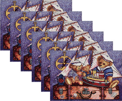 PRAKARTIK Rectangular Pack of 6 Table Placemat(Purple, Brown, Cotton)