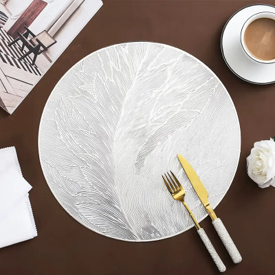 DPA Collection Round Pack of 1 Table Placemat(Brown, PVC)