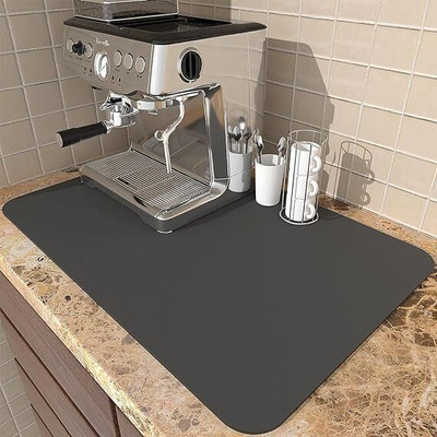 gopalenterpries Rectangular Pack of 1 Table Placemat(Grey, Rubber)