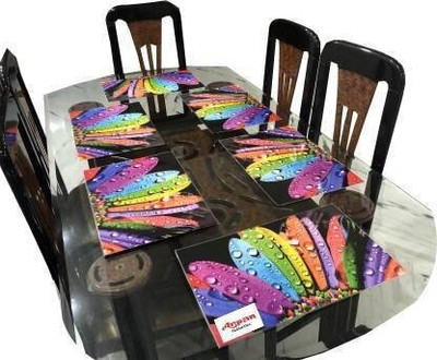 SANRAKSSHAN Rectangular Pack of 6 Table Placemat(Multicolor, PVC)