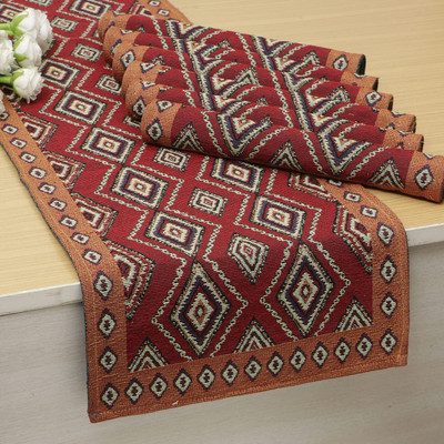 HOKiPO Rectangular Pack of 7 Table Placemat(Red, Cotton)